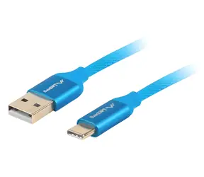Lanberg CA-USBO-22CU-0010-BL blau / Kabel USB-A auf USB-C / 1 m / USB 2.0