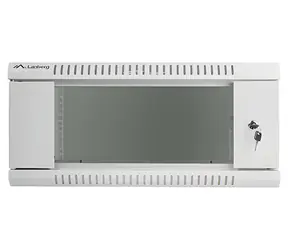 Lanberg WF01-6404-10S grau / Wandschrank 19" / 4 HE / 600 × 450 mm / Glastür / flach verpackt