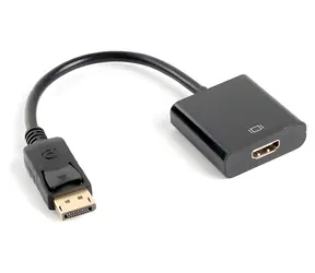Lanberg schwarz / Adapter / DisplayPort (M) auf HDMI (F) / 10 cm / 1080p / 60 Hz