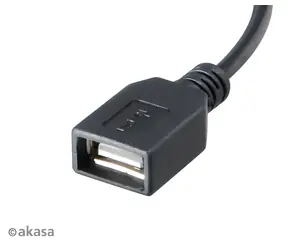 Akasa Micro-USB-auf-USB-A-Adapter, schwarz, OTG, USB 2.0, 15 cm
