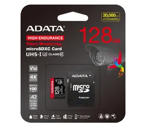 ADATA High Endurance / Micro-SDXC-Karte / 128 GB / UHS-I U3 / Klasse 10 / Lesen: 100 MB/s / Schreiben: 80 MB/s
