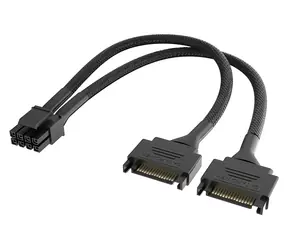 Akasa AK-CBPW33-15 / Netzteil / 2x SATA auf 4+4-Pin CPU / 15 cm / 18 AWG