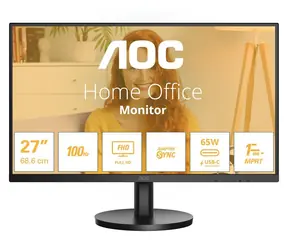 27" AOC 27B3CA2 Schwarz / Monitor / IPS / 1920 x 1080 / 100 Hz / 1 ms / HDMI + USB-C / VESA