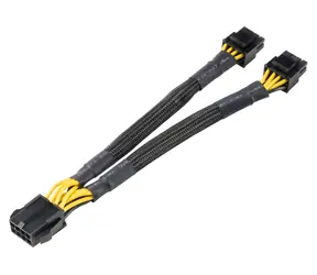 Akasa / Netzteil / 8-polig (F) auf 2× 4+4-polig (M) / 20 cm / schwarz