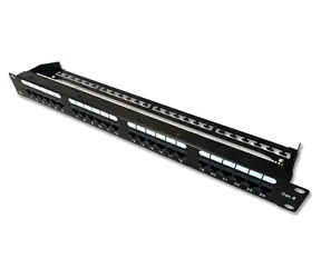 DATACOM Patchpanel 19" UTP 24- Port CAT6 DUAL 1U schwarz / RJ-45 / 250 MHz / Montageschiene