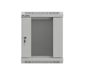 Lanberg WF11-3306-10S grau / Wandregal / 10" / 6 HE / 300 × 300 mm / Glastür / flach verpackt