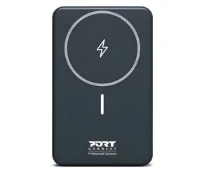 PORT CONNECT kabellose Powerbank mit 10.000 mAh Akku, schwarz / Qi2 15 W / MagSafe / USB-C PD / USB-A QC