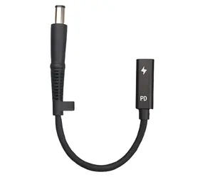 CoreParts USB-C auf 7,4 x 5 mm schwarz / Netzteil für HP Laptops / Ausgang 2,5 A
