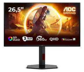 26,5" AOC Agon Q27G4SDR Schwarz / Gaming-Monitor / QD-OLED / QHD 2560×1440 / 360 Hz / 0,03 ms / HDMI 2.1 + DP 1.4
