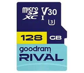Goodram RIVAL M3AA microSDXC 128GB + SD-Adapter / Klasse 10 / UHS-I U3 / V30 / R: 100 MB/s / Schreiben: 70 MB/s