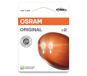 OSRAM 2721-02B / Autolampe / 12 V / 1,2 W / B2 x 4,6 d / 2 Stück