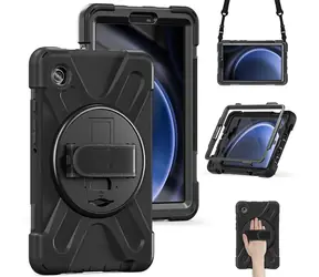 eSTUFF Galaxy Tab A9 Austin Defender Hülle schwarz / Schutzhülle / für Samsung Galaxy Tab A9 / Polycarbonat / mit Schultergurt
