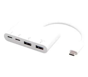 eSTUFF USB-C Hub weiß / 2 x USB 3.2 Typ-A / 2 x USB-C / 4 Anschlüsse