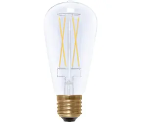 SEGULA LED-Lampe im rustikalen, Long Stil, 5 W (35 W), klar / Glühbirne / E27 / 400 lm / 2200 K / dimmbar / CRI 90