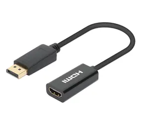 Manhattan DisplayPort - HDMI schwarz / Adapter / Aktiv / 4K/60Hz / 0,15 m