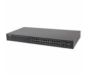 Intellinet Switch 24x GE Web-Managed PoE+ / Switch / 24- Port / 1000 Mbit/s / 2x SFP / 24x PoE+ / 19"