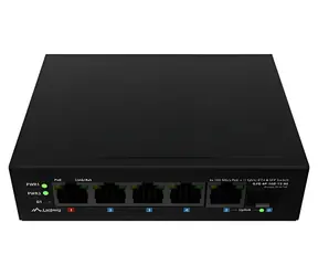 Lanberg Industrieller PoE-Switch / 1x PoE BT / 3x PoE+ AT / SFP / Fast Ethernet / DIN / Unmanaged