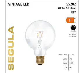 SEGULA LED-Lampe 95 3W (26W) klar / E27 / 260lm / 2200K / dimmbar / F