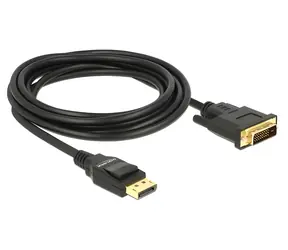 DeLock Kabel DisplayPort 1.2a (M) - DVI 24+1 (M) 3 m schwarz / passiv / 1920×1080