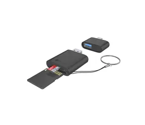 Icy Box Schwarz / 2-in-1 Speicherkartenleser / USB-A & USB-C / SD, microSD / USB 3.2 Gen 1 / 170 MB/s