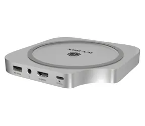 Icy Box USB-C Hub 7in1 für Mac Mini M4, silber / USB-Hub / USB 3.2 Gen 2 / HDMI / M.2 NVMe / SD-Kartenleser