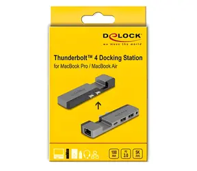 DeLock / Dockingstation / Thunderbolt 4 / für MacBook Pro und MacBook Air / 5K Ultra HD / USB-C PD 100 W