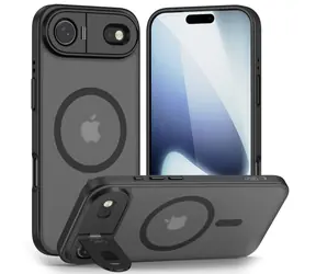 Tech-Protect Magstand MagSafe Schutzhülle, matt schwarz, für Apple iPhone 17 Air, MagSafe-Ständer, TPU+PC