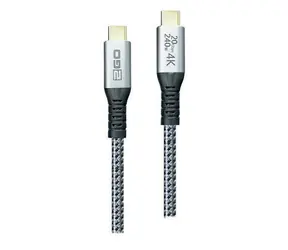 2GO Silber / Datenkabel / USB-C auf USB-C / 240 W / 2 m / USB 3.2 Gen 2x2 / Thunderbolt 3