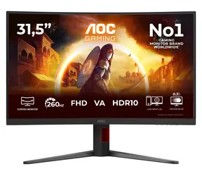 31,5" AOC C32G4Z Gaming-Monitor, schwarz, Curved 1500R, VA-Panel, Full HD (1920 × 1080), 260 Hz, 0,3 ms Reaktionszeit, HDR10, HDMI + DisplayPort