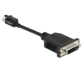 DeLock schwarz / Adapter / Mini DisplayPort (M) - DVI (F) / mit Verriegelung / passiv / 1920 x 1200 60 Hz