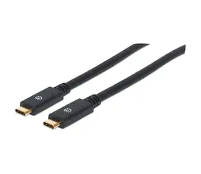Manhattan USB-C/USB-C 2 m schwarz / Kabel / USB 3.2 Gen 1 / 5 Gbit/s