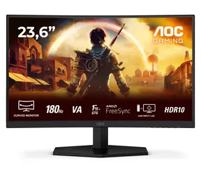 23,6" AOC C24G42E Monitor, schwarz, VA-Panel, Full HD, 180 Hz, 0,5 ms Reaktionszeit, 2x HDMI + DP, VESA-Anschluss, Lautsprecher