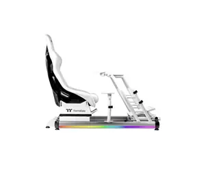 Thermaltake GR500 weiß / Renncockpit / verstellbares Lenkrad und Pedale / Tragfähigkeit 120 kg / RGB