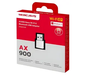 Mercusys MA60XHB / Wi-Fi 6 USB-Adapter / AX900 / Dualband 2,4 + 5 GHz / Bluetooth / USB 2.0