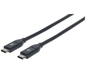 Manhattan USB-C schwarz / Kabel / 1 m / USB 3.2 Gen 2 (10 Gbit/s) / 3 A