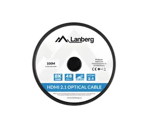 Lanberg HDMI 2.1 (M) - HDMI 2.1 (M) 100 m schwarz / Optisches Kabel / AOC / 8K / 48 Gbit/s