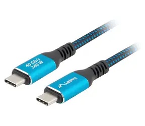 Lanberg USB-C 4.0 0,5 m schwarz-blau / USB-C-zu-USB-C-Kabel / 240 W / 8K 60 Hz