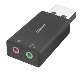 HAMA USB-Soundkarte schwarz / Soundkarte / USB-A / 2x 3,5-mm-Klinkenanschluss / Stereo