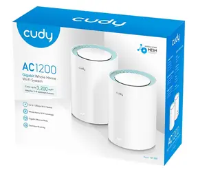 Cudy AC1200 M1300 2 Stück / WLAN-Mesh-System / Dualband / 2,4 GHz 300 Mbit/s / 5 GHz 867 Mbit/s / 1x WAN 1x LAN RJ45