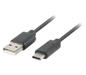 Lanberg USB-C (M) - USB-A (M) 1,8 m schwarz / Kabel USB-C auf USB-A / USB 2.0 / QC 3.0