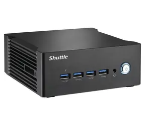 Shuttle NT10H5 schwarz / Mini-PC (Barebone) / Intel Core Ultra 5 125H / Intel Arc / 2x SO-DIMM DDR5 / M.2 NVMe / Ohne Betriebssystem