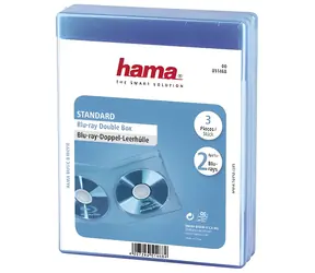 HAMA Standard Doppel-Blu-ray (blau) / Blu-ray-Cover / 2 Discs / 3 Stück