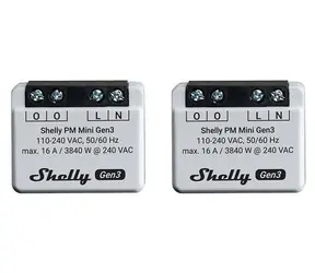 Shelly PM Mini Gen3 / Verbrauchsmessmodul (2 Stück) / WLAN / Bluetooth / 16 A