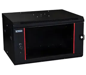 OCRACK 19" OCC-04U-45SBK schwarz / Wandmontage-Rack / 4 HE / 450 mm / Ganzglastür