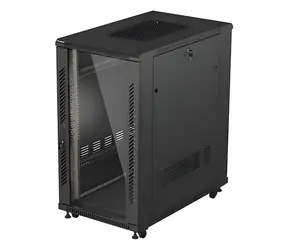 Lanberg 22U 19" schwarz / Rack-Schrank / 600 x 1000 mm / Flach verpackt / Glastür