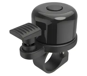 HAMA AirBell schwarz / Fahrradklingel mit versteckter Halterung für AirTag / 85 dB / Durchmesser 2,2 cm