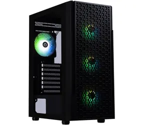 Bitfenix Proton Schwarz / Gehäuse / ATX / 4× 120 mm FRGB / USB 3.0 + 2× USB 2.0 / ohne Netzteil / gehärtetes Glas