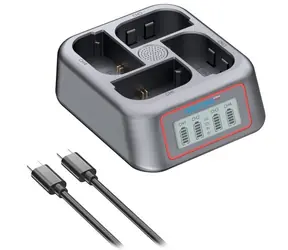 Patona Fotoladegerät mit 4 Port für Canon LP-E6/LP-E6N/LP-E6P/LP-E6NH / Power Delivery / USB-C
