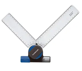 Staedtler Mars 660 20 / Technisches Lineal / Winkel einstellbar 0-90° / für Zeichenbretter im Format A3 und A4