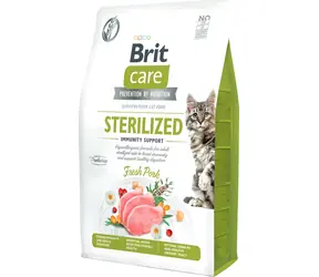 Brit Care Cat Getreidefreies, sterilisiertes Immunabwehrfutter 2 kg / Granulat für Katzen / sterilisierte Katzen / getreidefrei